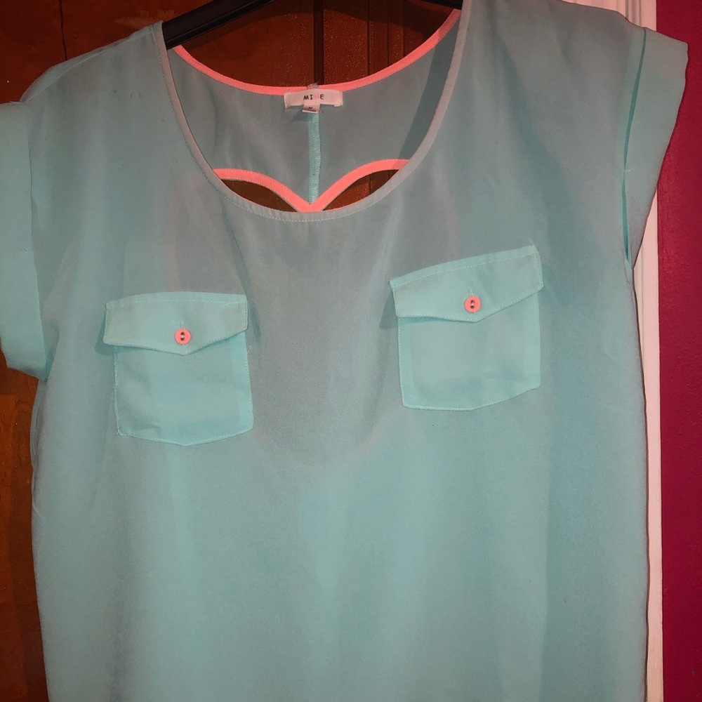 Summer blouse with heart open back !!